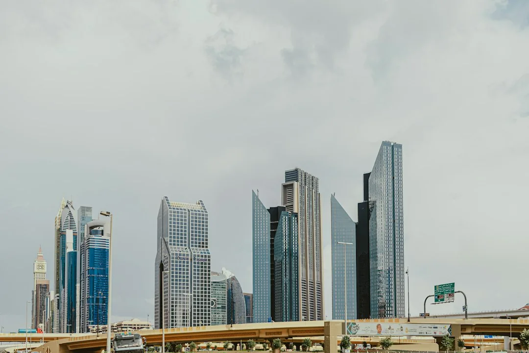 Contemporary towers in Dubai’s financial district